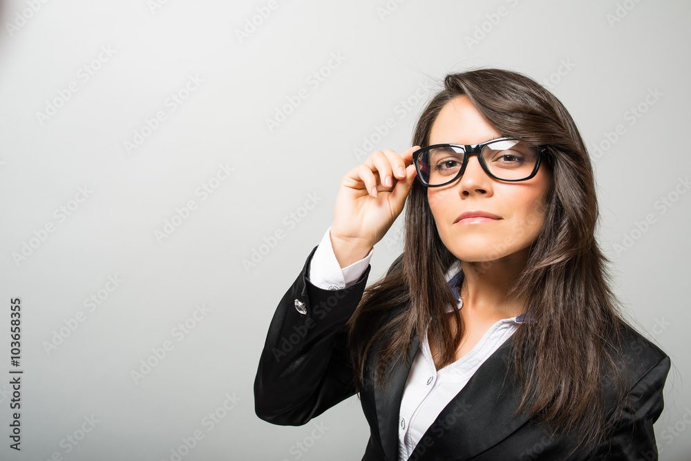 Business woman with glasses