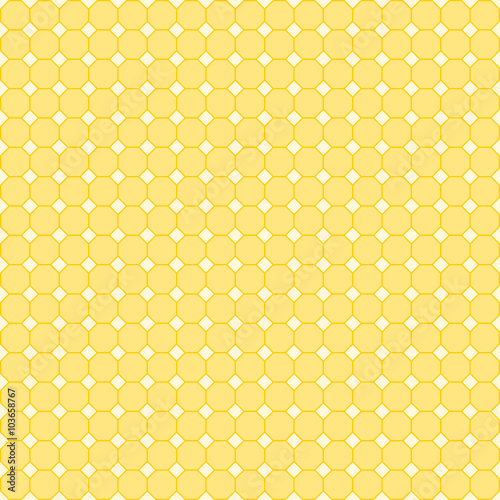 Achtecke in gelb gleichmäßig in Reihen gesetzt auf hellgelben Hintergrund photo