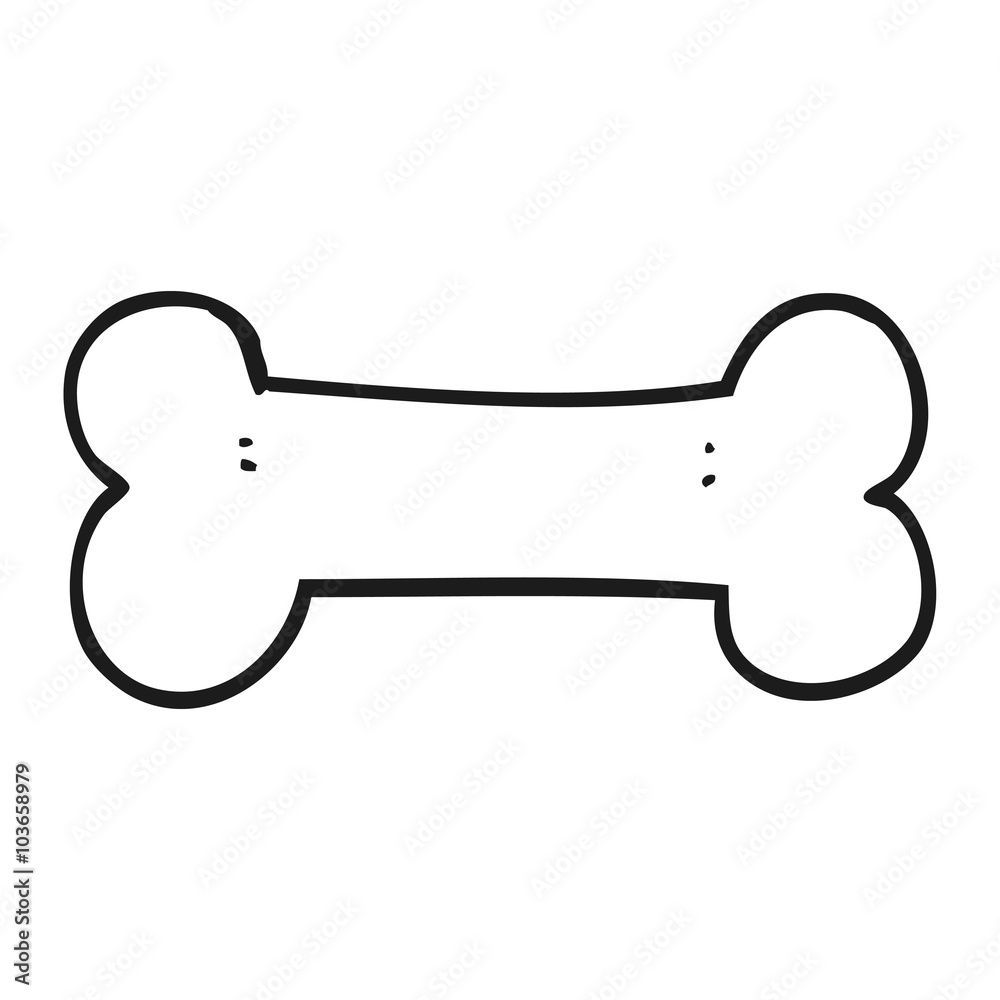 black and white cartoon bone black and white cartoon bone