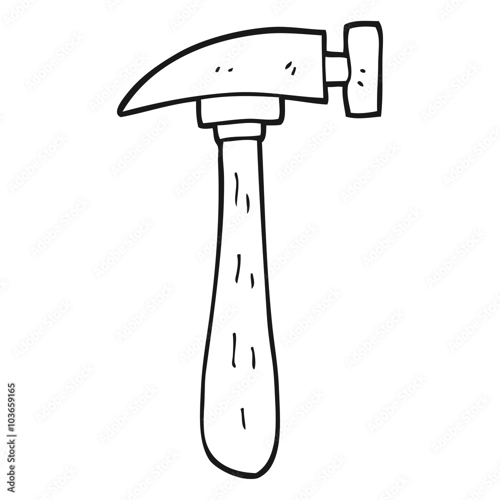 black and white cartoon hammer black and white cartoon hammer