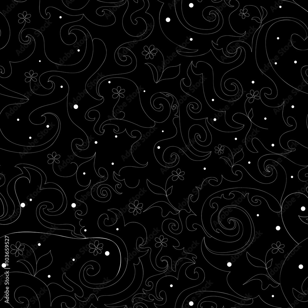 Beautiful abstract vector seamless pattern with flowers. You can use any color of background Beautiful abstract vector seamless pattern with flowers. You can use any color of background
