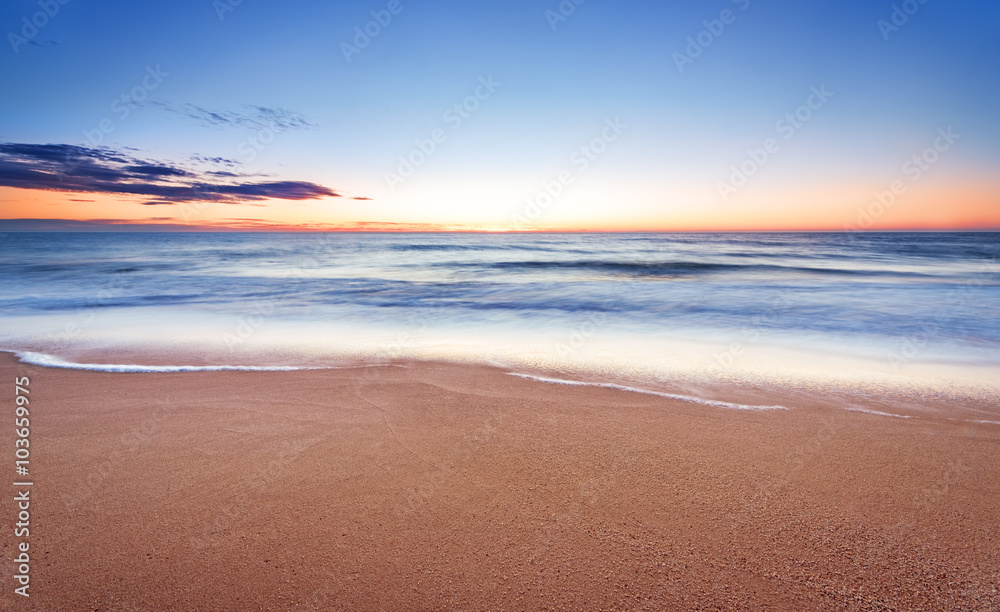 Long exposure seascape sunset.