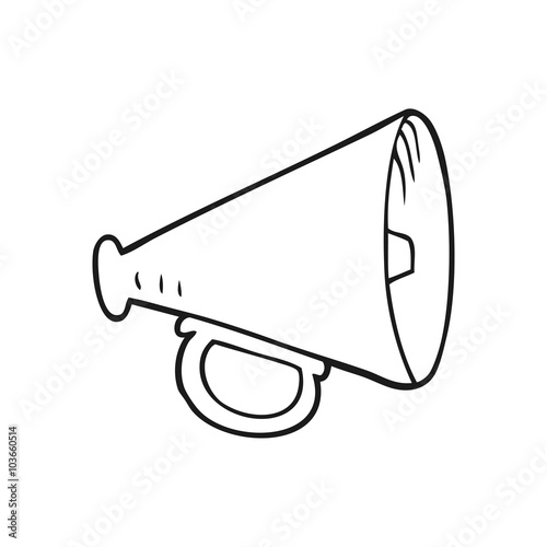black and white cartoon loudhailer