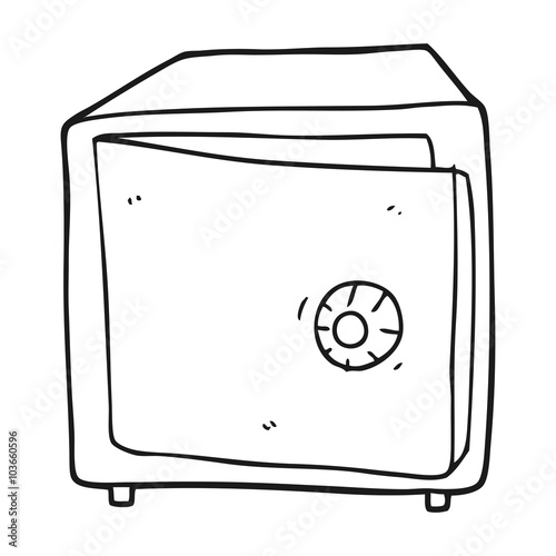 black and white cartoon safe