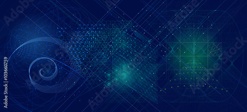 Sacred geometry symbols and elements background