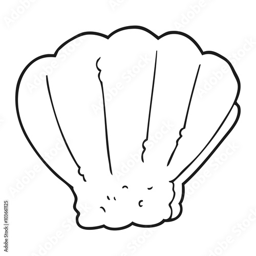 black and white cartoon shell