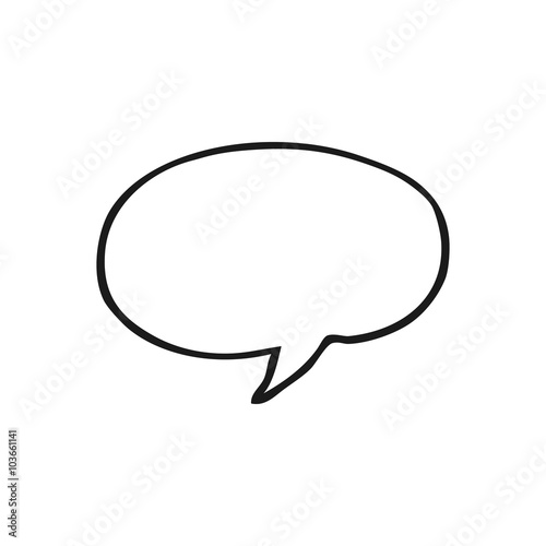 black and white cartoon speech bubble