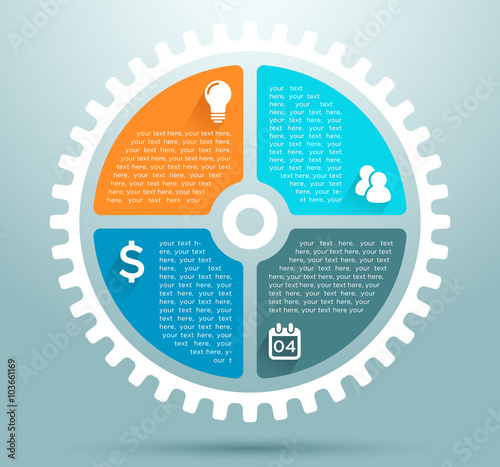 Infographic Business Flat Cog Graphic