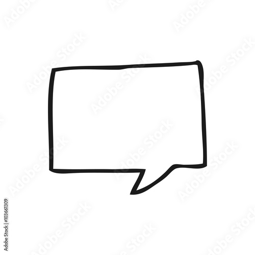 black and white cartoon speech bubble