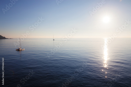 Yachts and boats at the sea