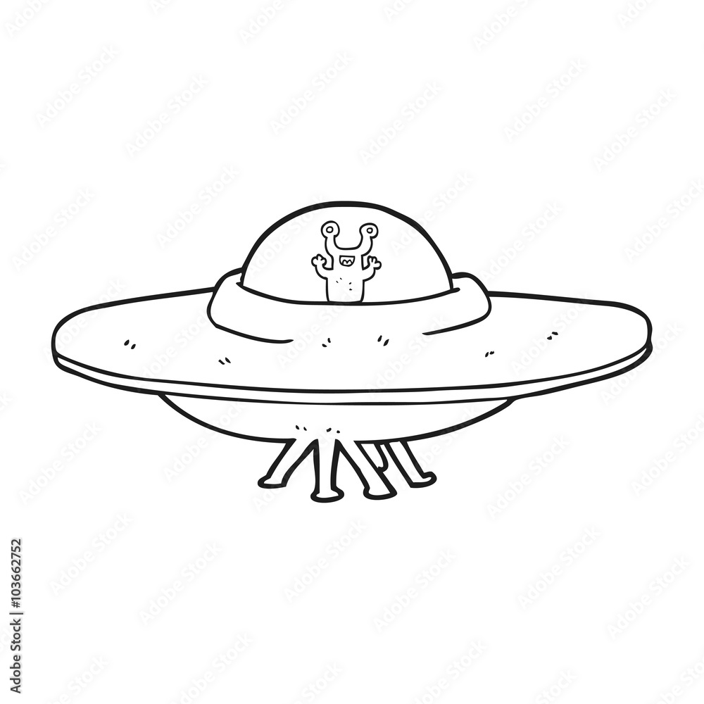black and white cartoon alien spaceship black and white cartoon alien spaceship