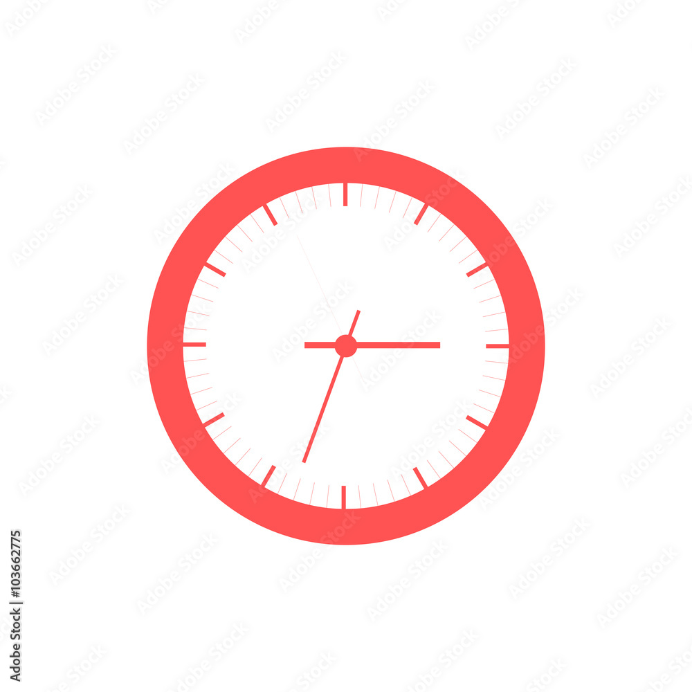 Stylized icon of colored clock on a white background Stylized icon of colored clock on a white background