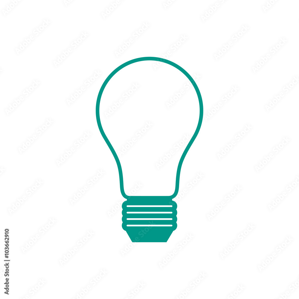 Stylized icon of light bulb on white background Stylized icon of light bulb on white background