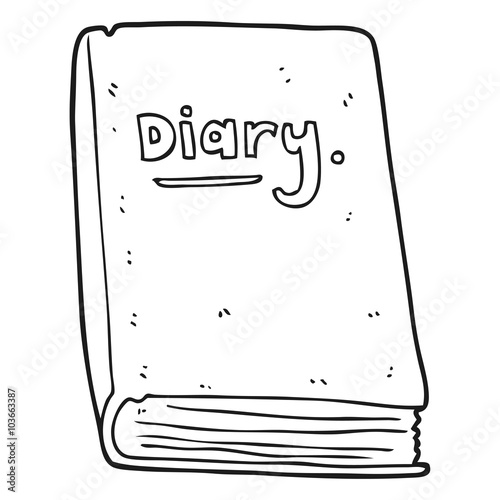 black and white cartoon diary