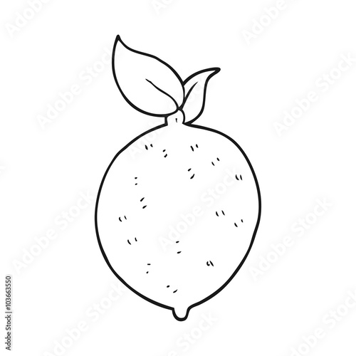 black and white cartoon lemon