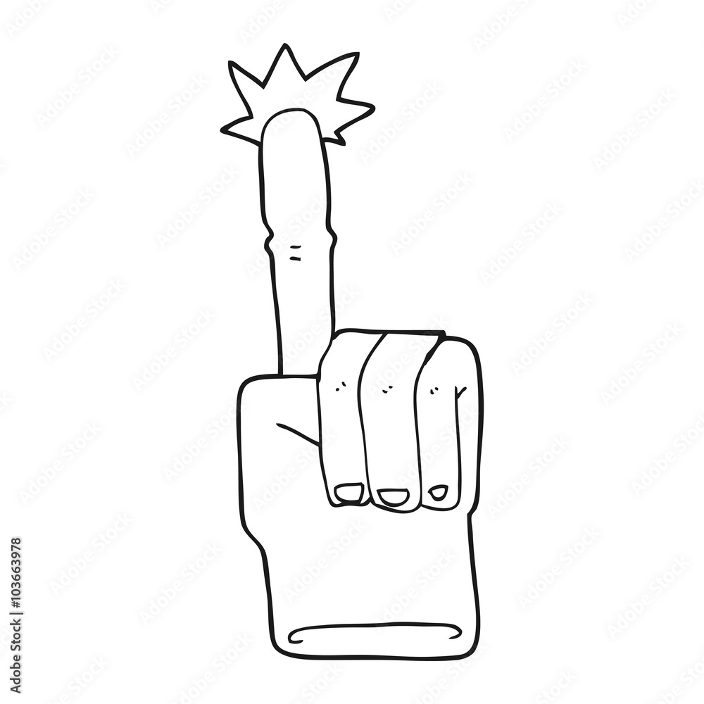 black and white cartoon pointing hand black and white cartoon pointing hand
