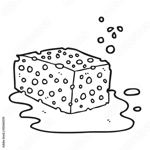 black and white cartoon sponge