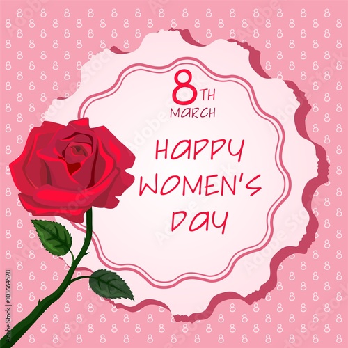 Happy Women's Day card, 8 March, Rose