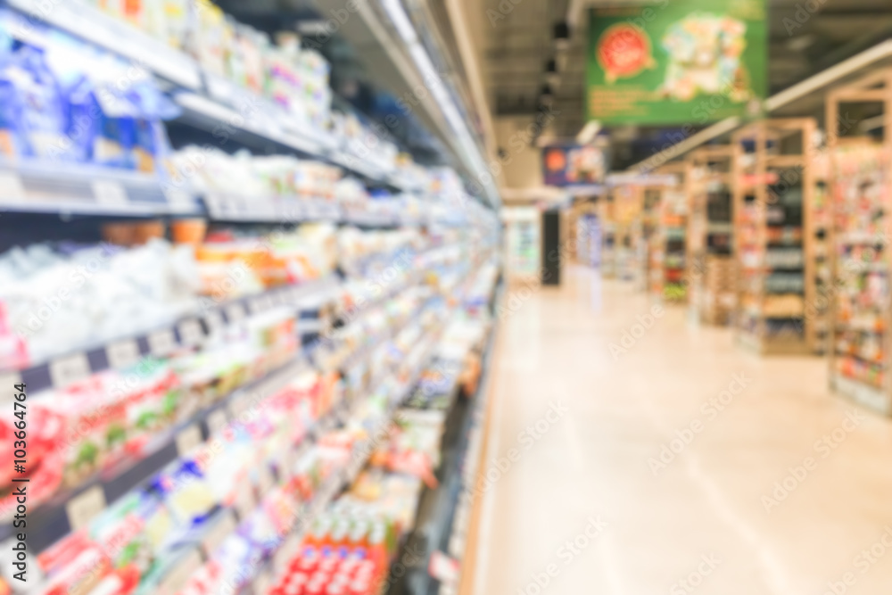 blur image of supermarket