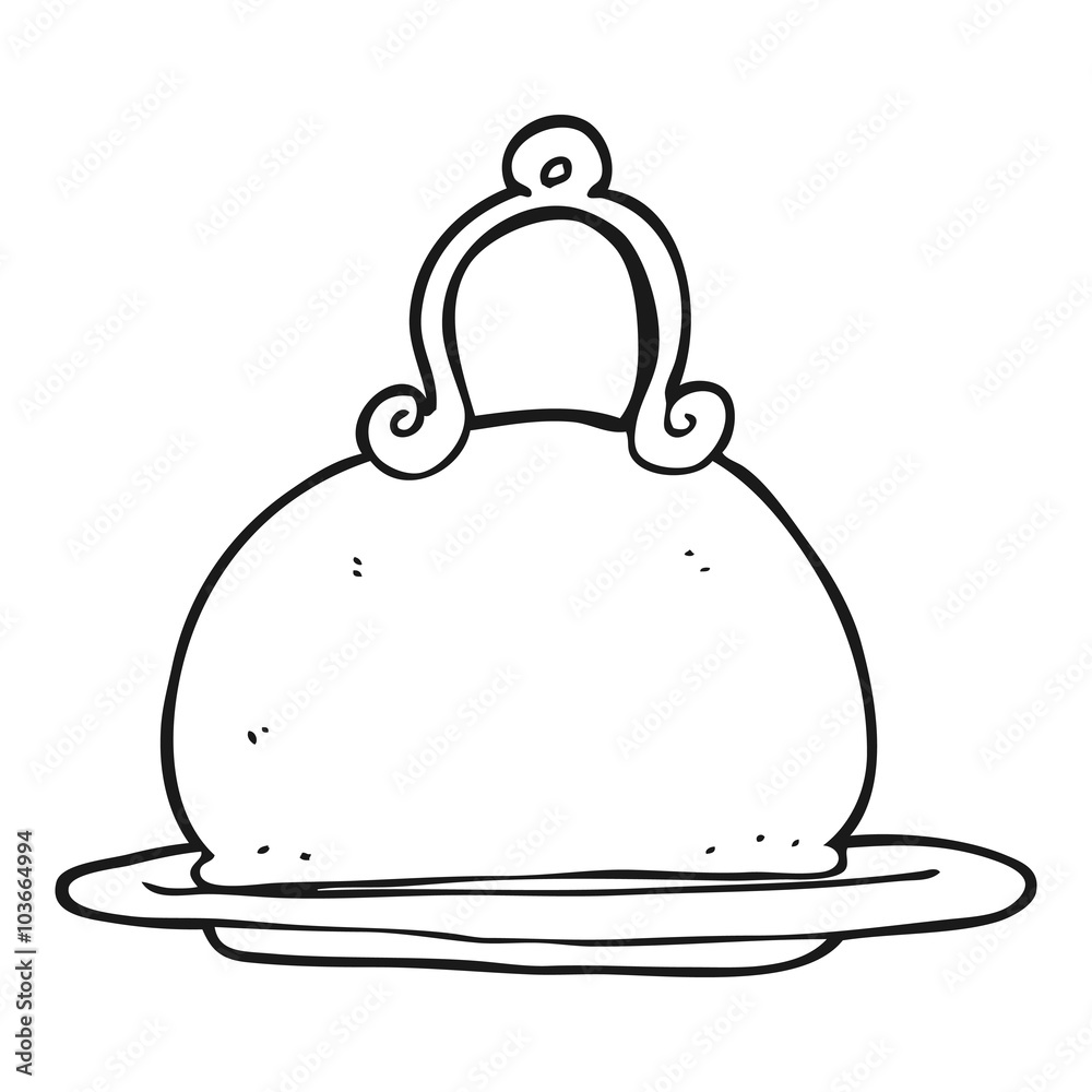 black and white cartoon meal dish black and white cartoon meal dish