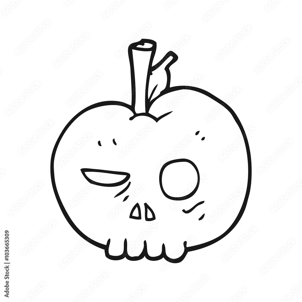 black and white cartoon poison apple black and white cartoon poison apple