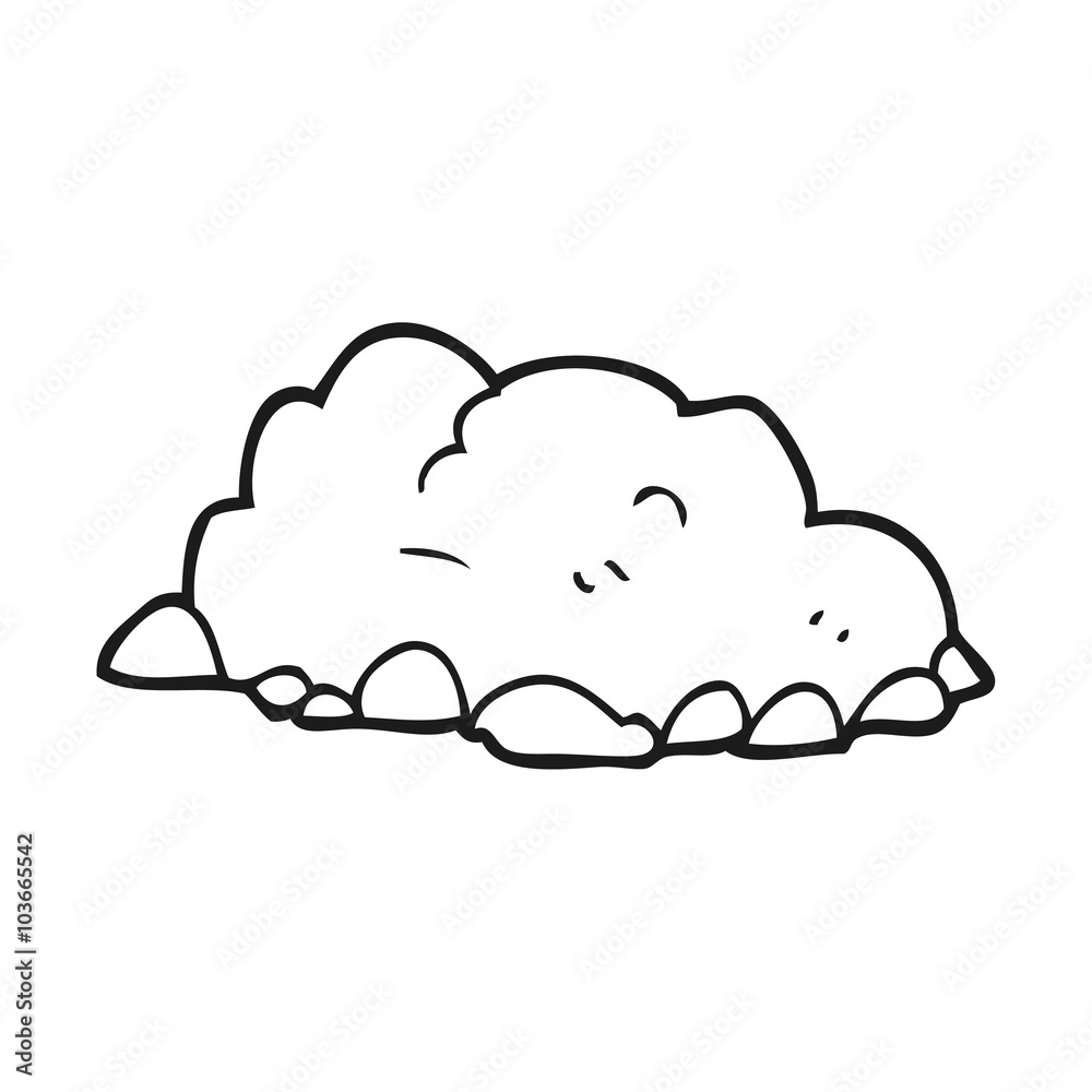 black and white cartoon pile of dirt Stock Vector | Adobe Stock