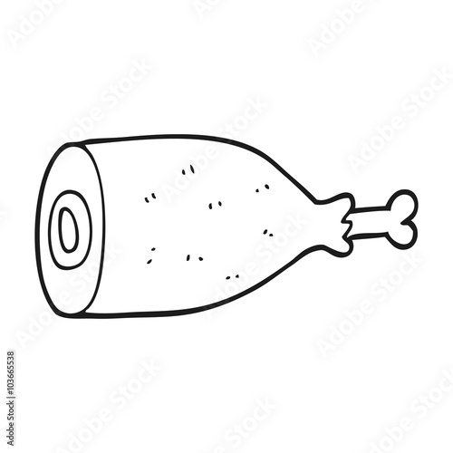 black and white cartoon meat