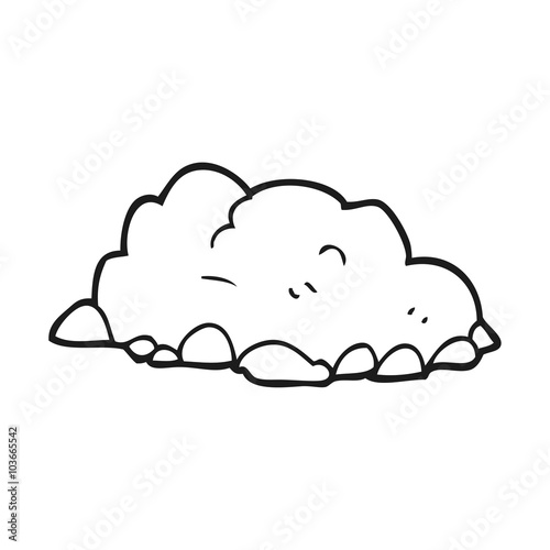 black and white cartoon pile of dirt