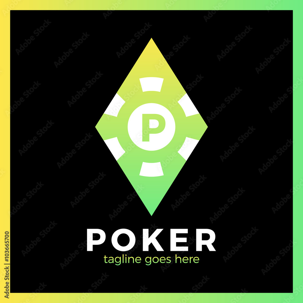 Poker Casino Logo - Red Rhomb Poker Casino Logo - Red Rhomb