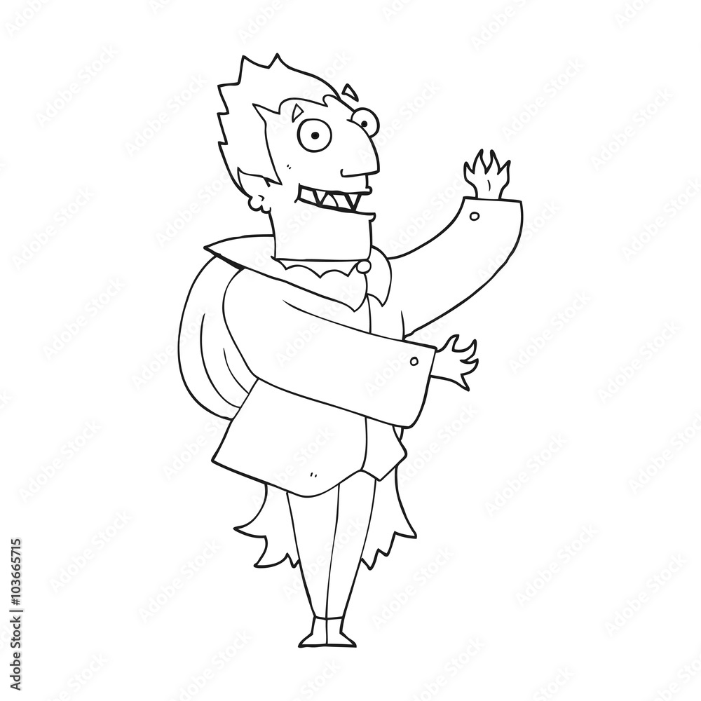 Fototapeta premium black and white cartoon vampire