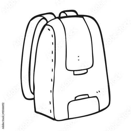 black and white cartoon bag