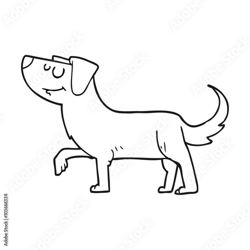 black and white cartoon dog