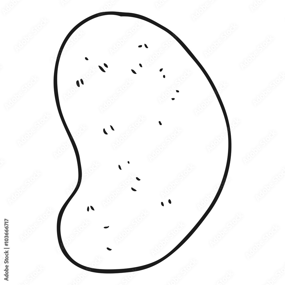 black and white cartoon potato Stock Vector Adobe Stock