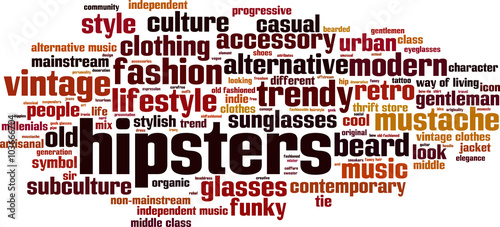 Hipsters word cloud concept. Vector illustration