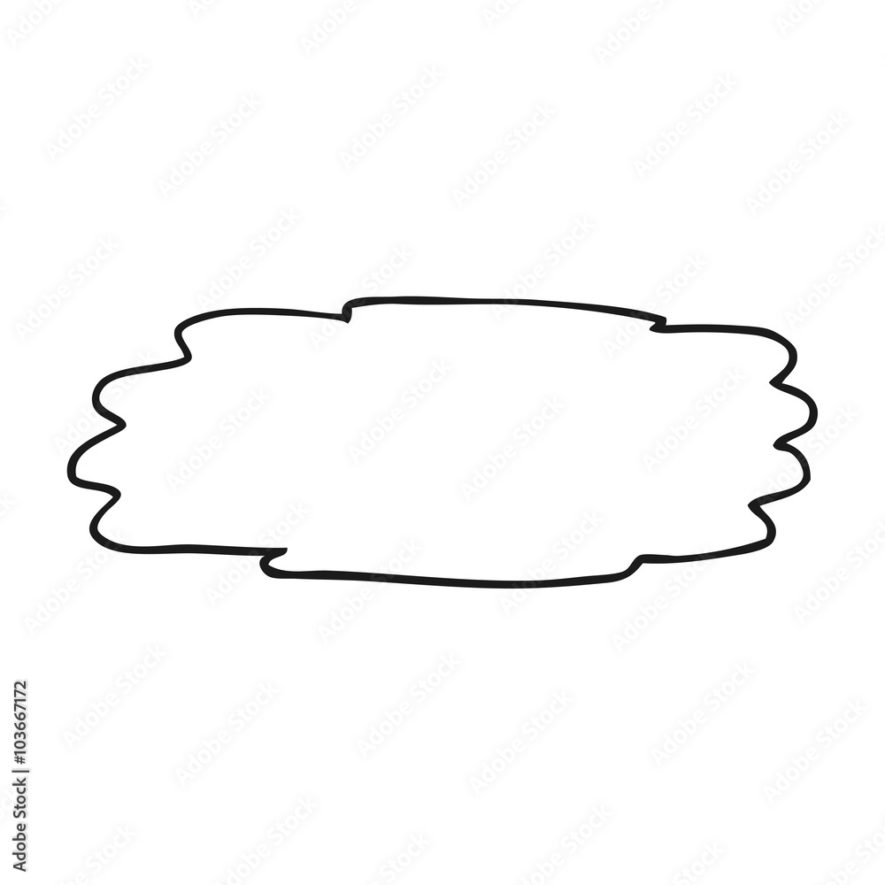 Fototapeta premium black and white cartoon puddle