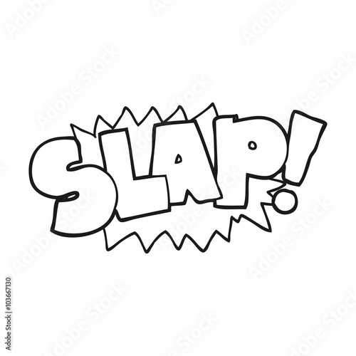 black and white cartoon slap symbol