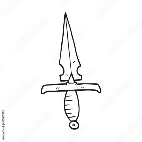 black and white cartoon dagger