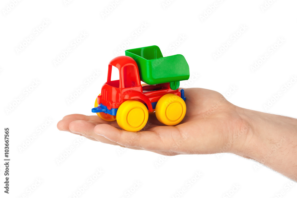 Toy car truck in hand Toy car truck in hand