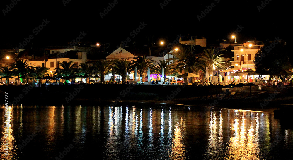 Limenaria town at night
