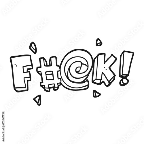 black and white cartoon swearword