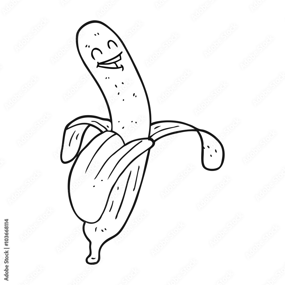 black and white cartoon banana black and white cartoon banana