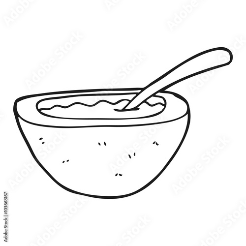 black and white cartoon porridge