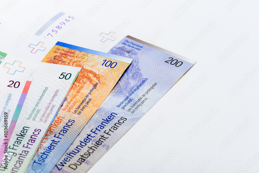 Suisse Francs Bills Close Up Suisse Francs Bills Close Up