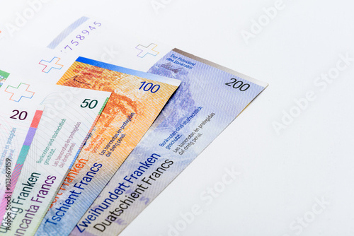 Suisse Francs Bills Close Up © lordn