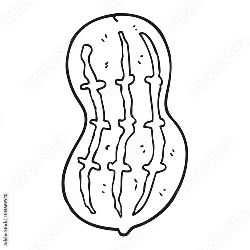 black and white cartoon peanut