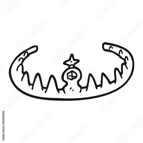 black and white cartoon tiara