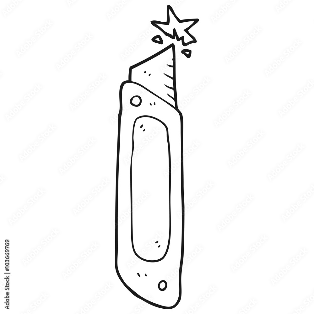 black and white cartoon construction knife black and white cartoon construction knife