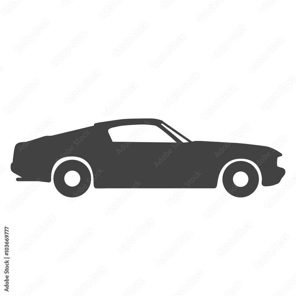 Old vintage classic car icon. Vector illustration