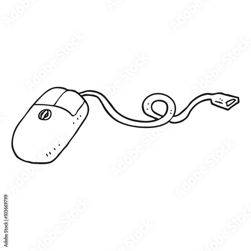 black and white cartoon computer mouse