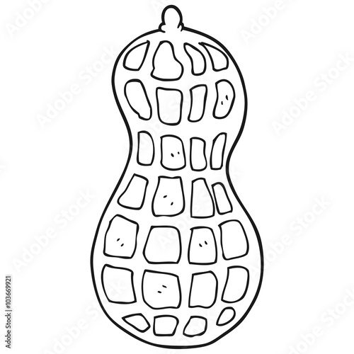 black and white cartoon peanut